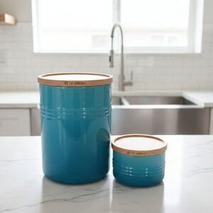 NWT Le Creuset Two Stoneware Storage Canisters